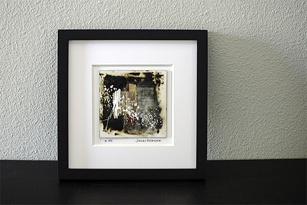 Mini Encaustic Art in Black Frame