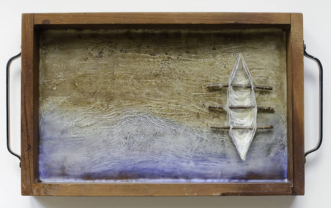 "Dagat II" Encaustic Assemblage, 2015